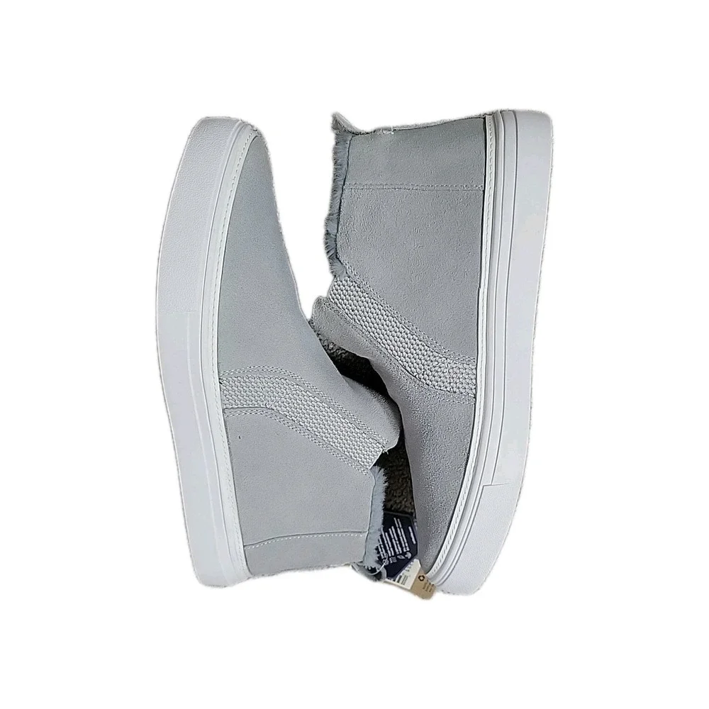 TOMS Bryce•Grey Suede/Faux‎ Fur•Women's Sz 10 Slip-On Ankle Bootie/Sneaker•NWT